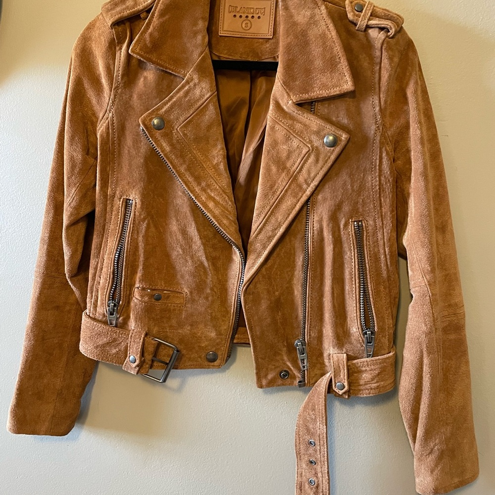 Blank NYC Tan Suede Moto Jacket